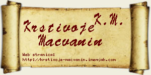 Krstivoje Mačvanin vizit kartica